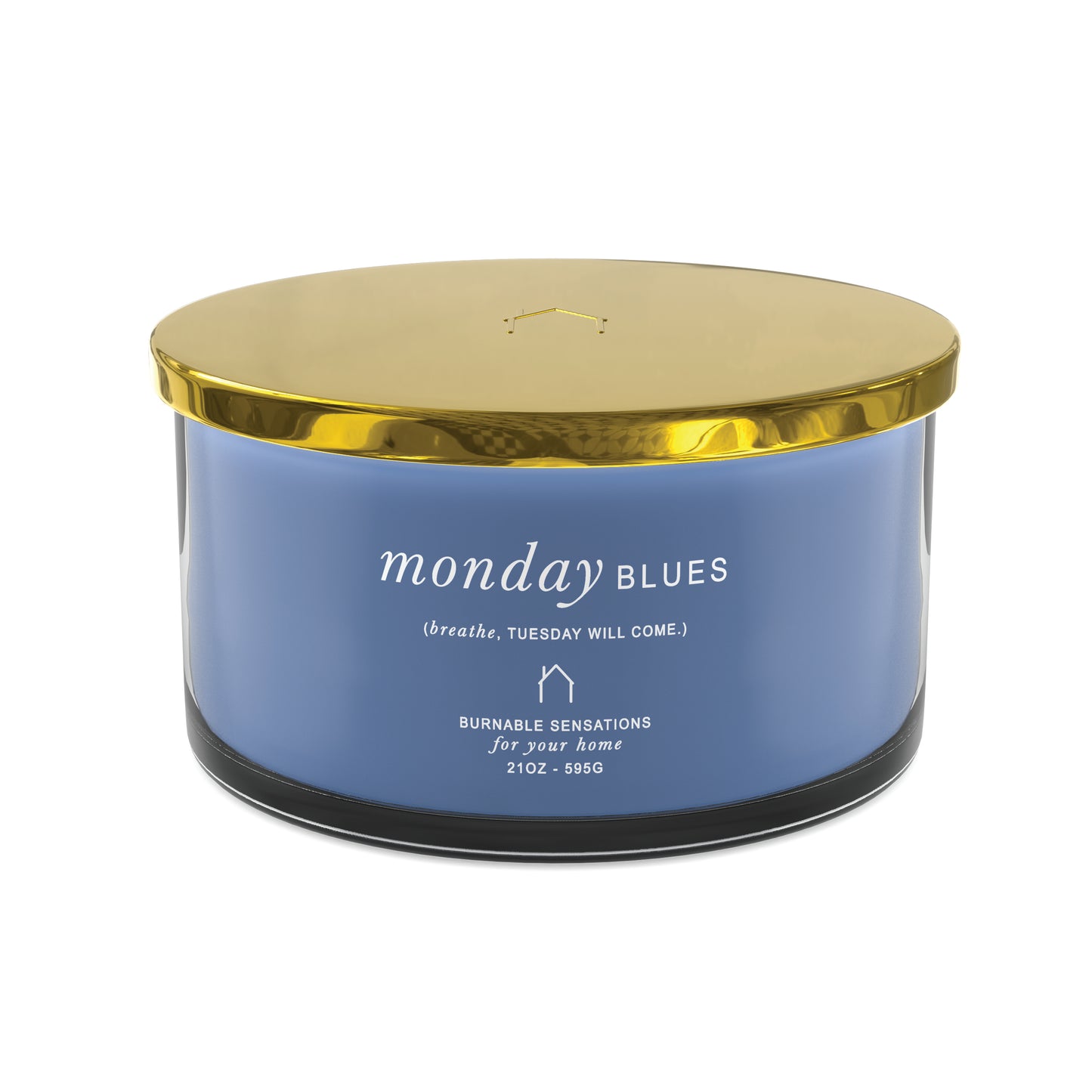 Burnable Scentsations by House of Velas - Painted Glass 21 oz Scented Wax, Monday Blues