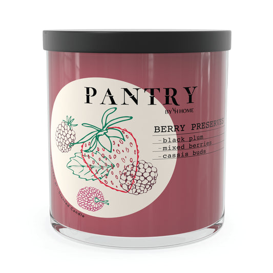 Pantry by House of Velas - Painted Glass 15 oz Scented Wax, Berry Preserves