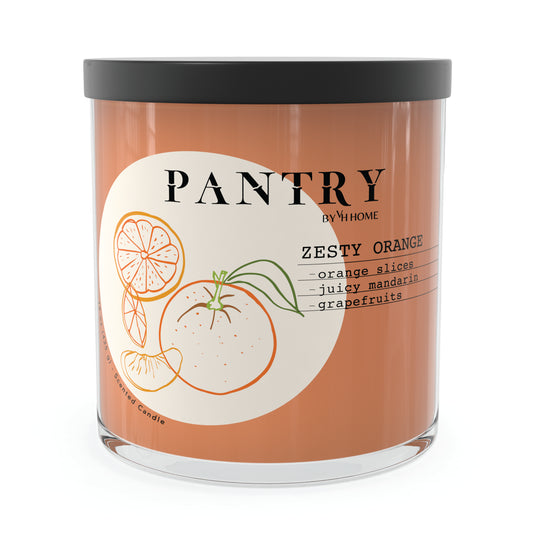 Pantry by House of Velas - Painted Glass 15 oz Scented Wax, Zesty Orange
