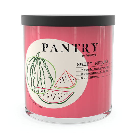 Pantry by House of Velas - Painted Glass 15 oz Scented Wax, Sweet Melons