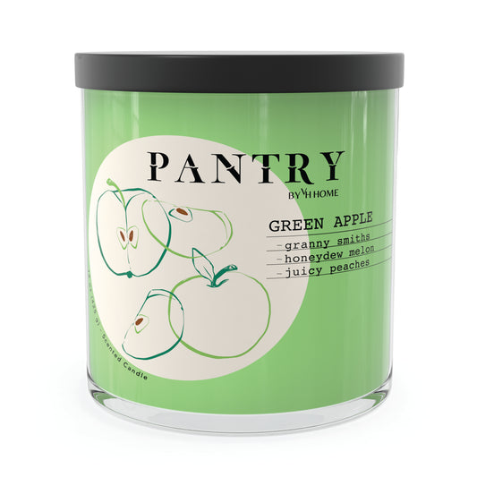 Pantry by House of Velas - Painted Glass 15 oz Scented Wax, Green Apple