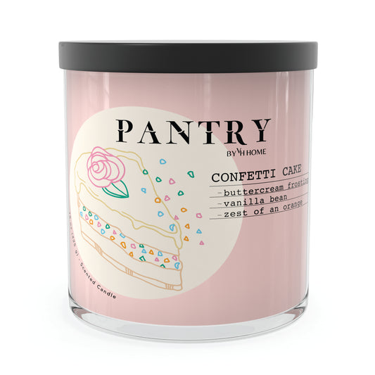Pantry by House of Velas - Painted Glass 15 oz Scented Wax, Confetti Cake