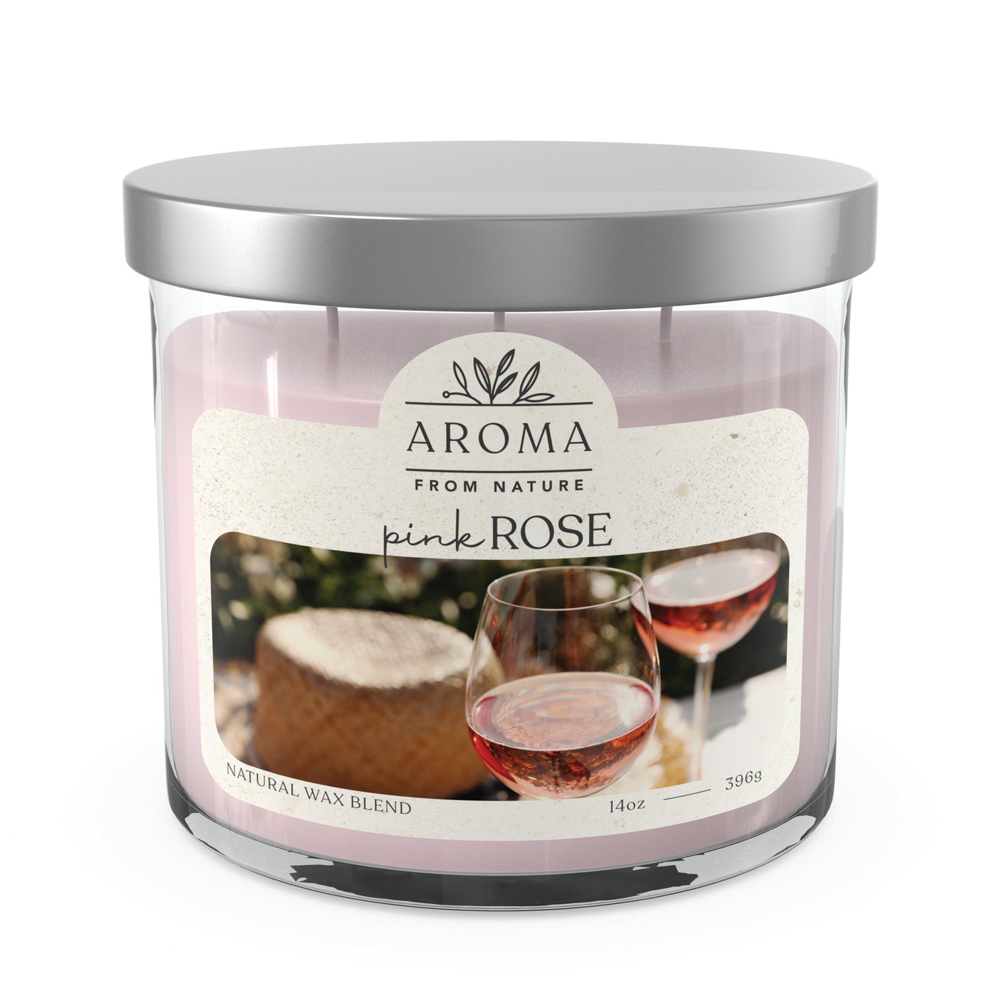 Aroma From Nature - 14 oz Scented Wax - Pink Rose