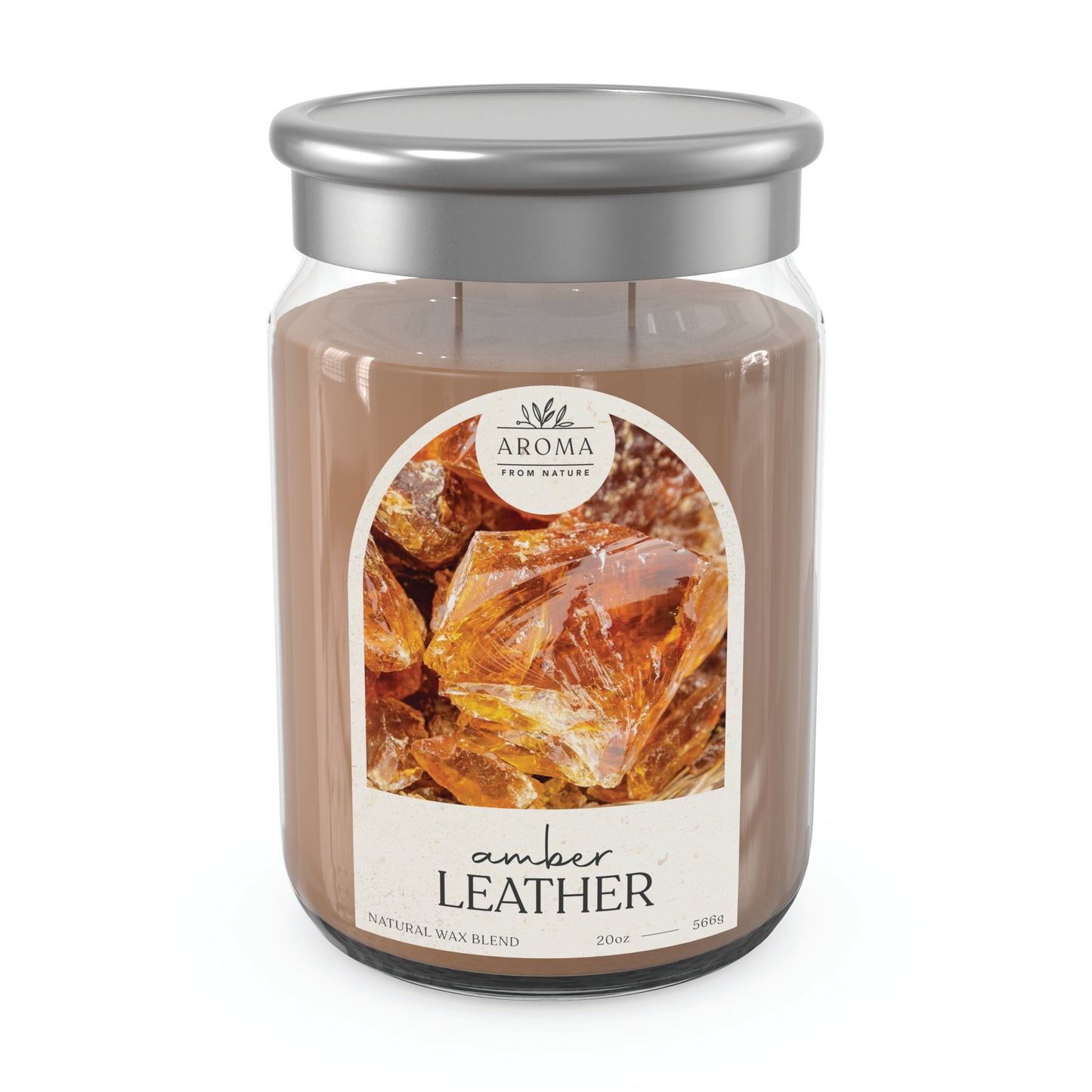 Aroma From Nature - 20oz Scented Wax - Amber Leather