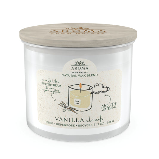 Wood Wick by Aroma From Nature - 13oz Wood Wick Aroma From Nature, Vanilla Clouds