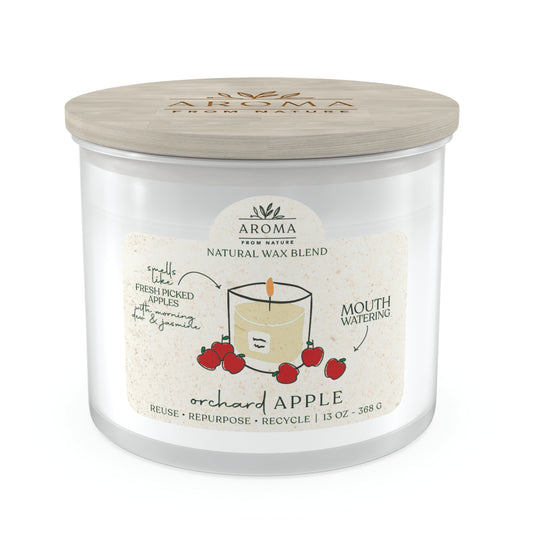 Wood Wick by Aroma From Nature - 13oz Wood Wick Aroma From Nature, Orchard Apple