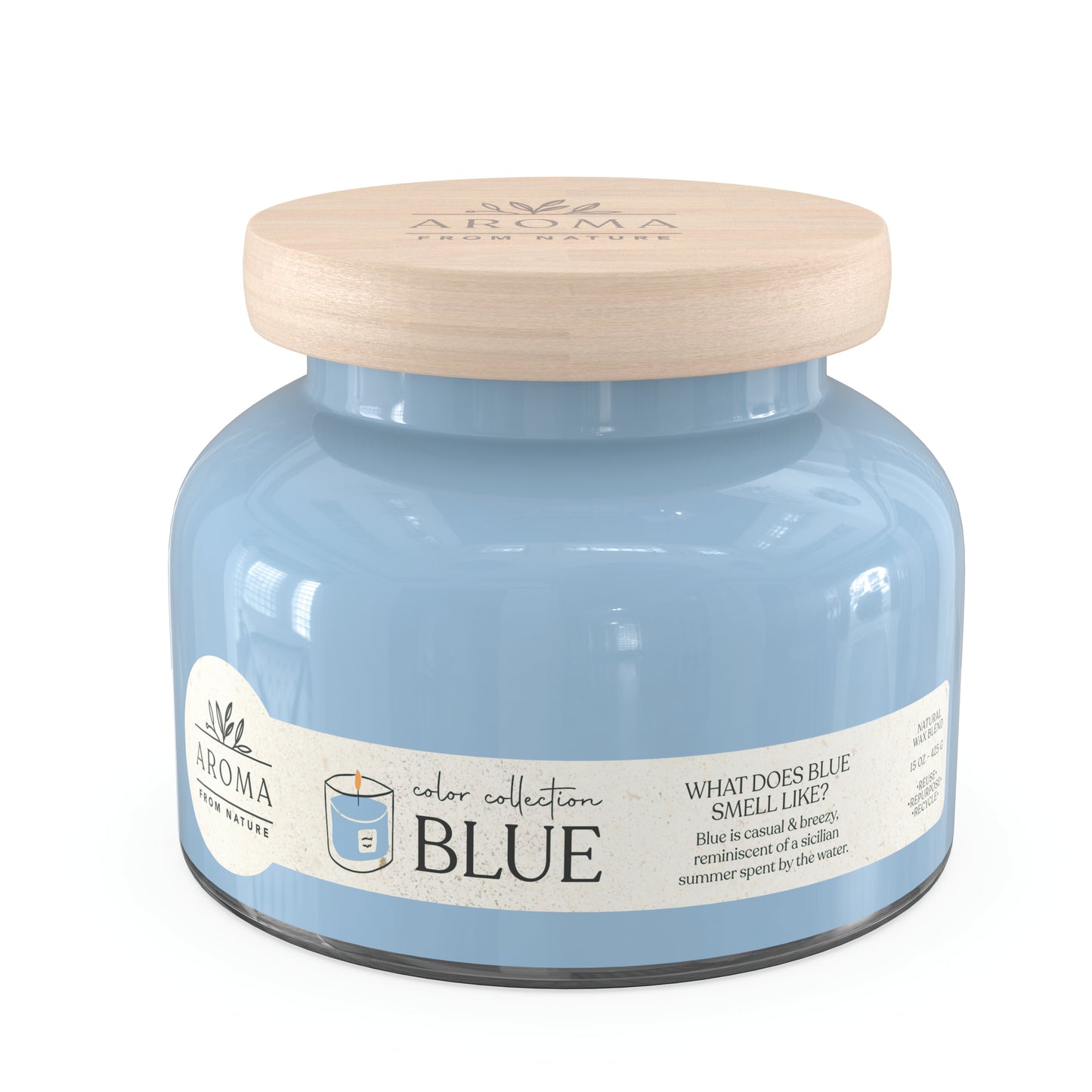 Color Collection by Aroma From Nature - 15 oz Scented Wax, Blue