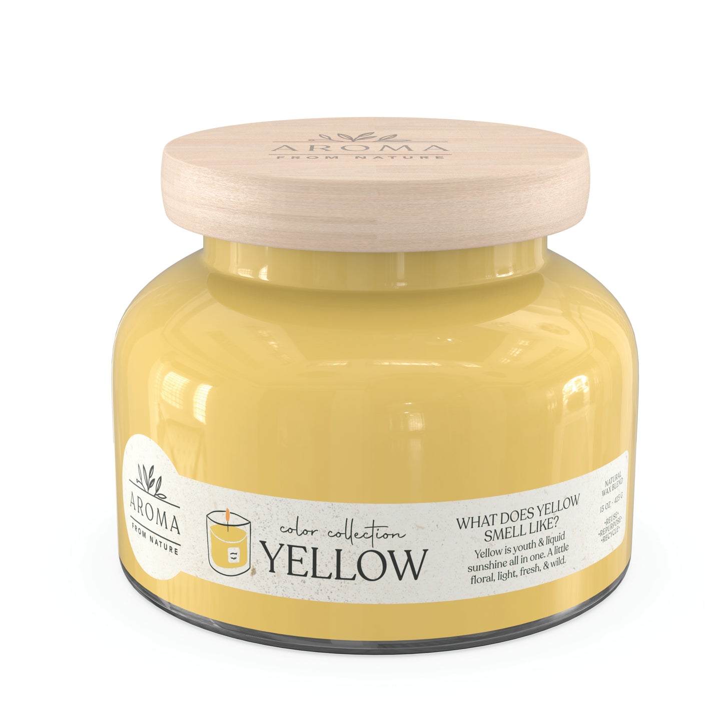 Color Collection by Aroma From Nature - 15 oz Scented Wax, Yellow