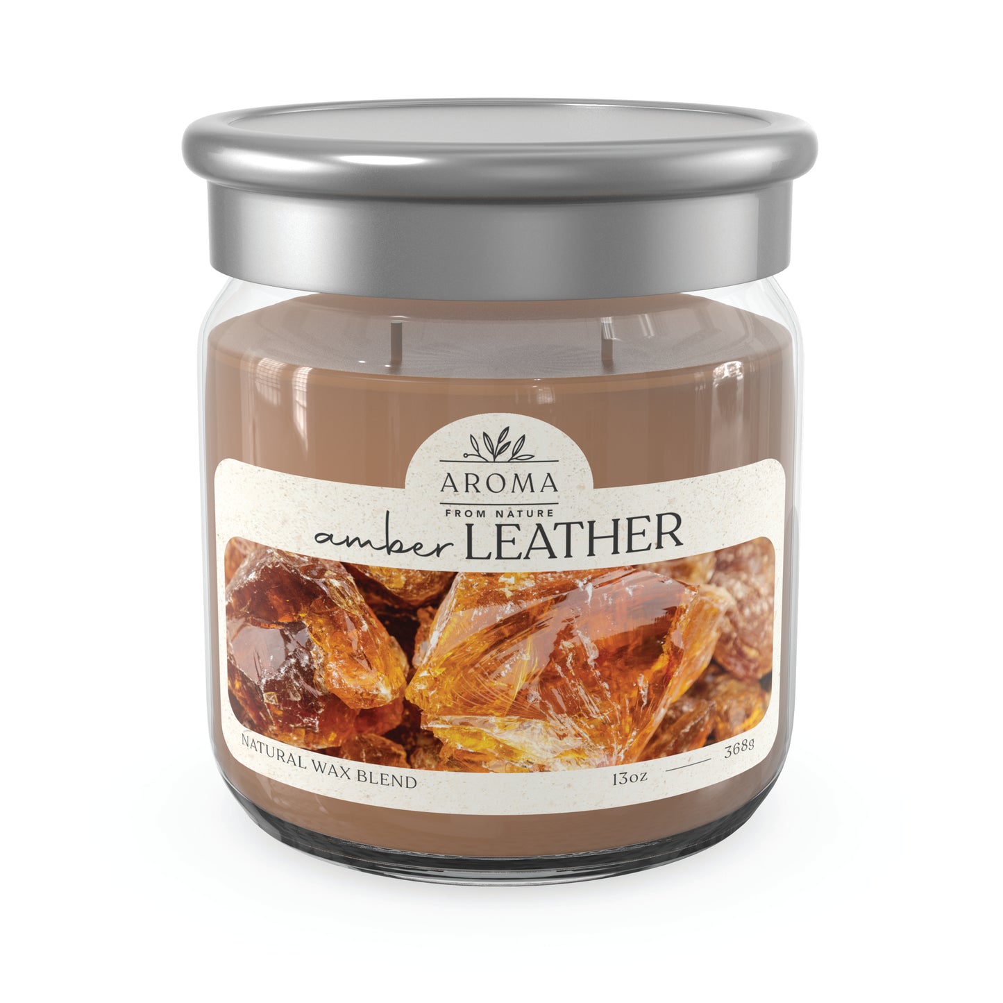 Aroma From Nature - 13 oz Scented Wax - Amber Leather