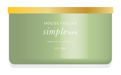 Burnable Scentsations by House of Velas - Painted Glass 21 oz Scented Wax, Simple Man