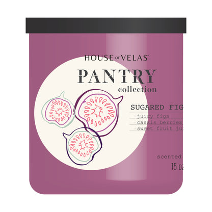 Pantry by House of Velas - Painted Glass 15 oz Scented Wax, Sugared Fig